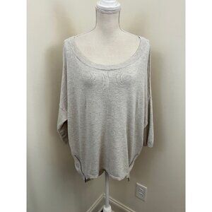Express Beige Batwing Scoop Neck Sweater Size Large